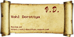 Vohl Dorottya névjegykártya